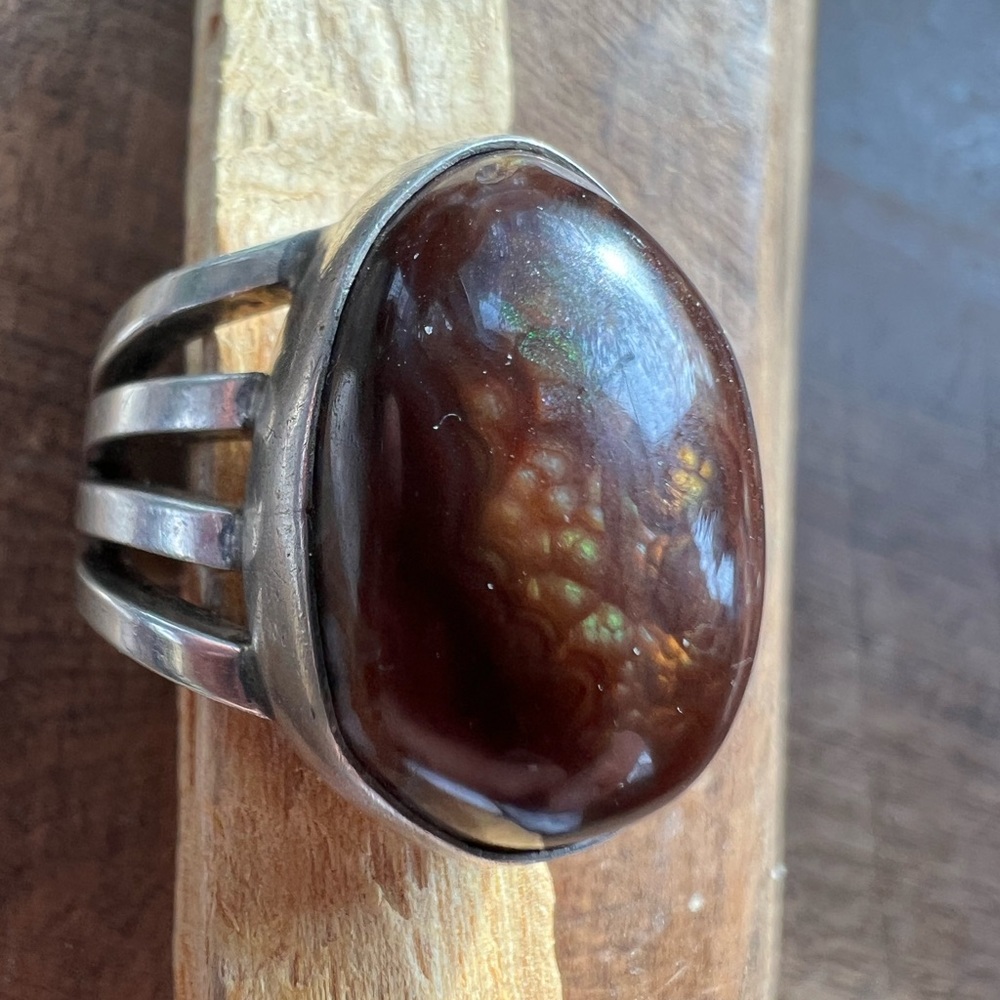 Vintage Fire Agate Ring - Picture 3 of 9